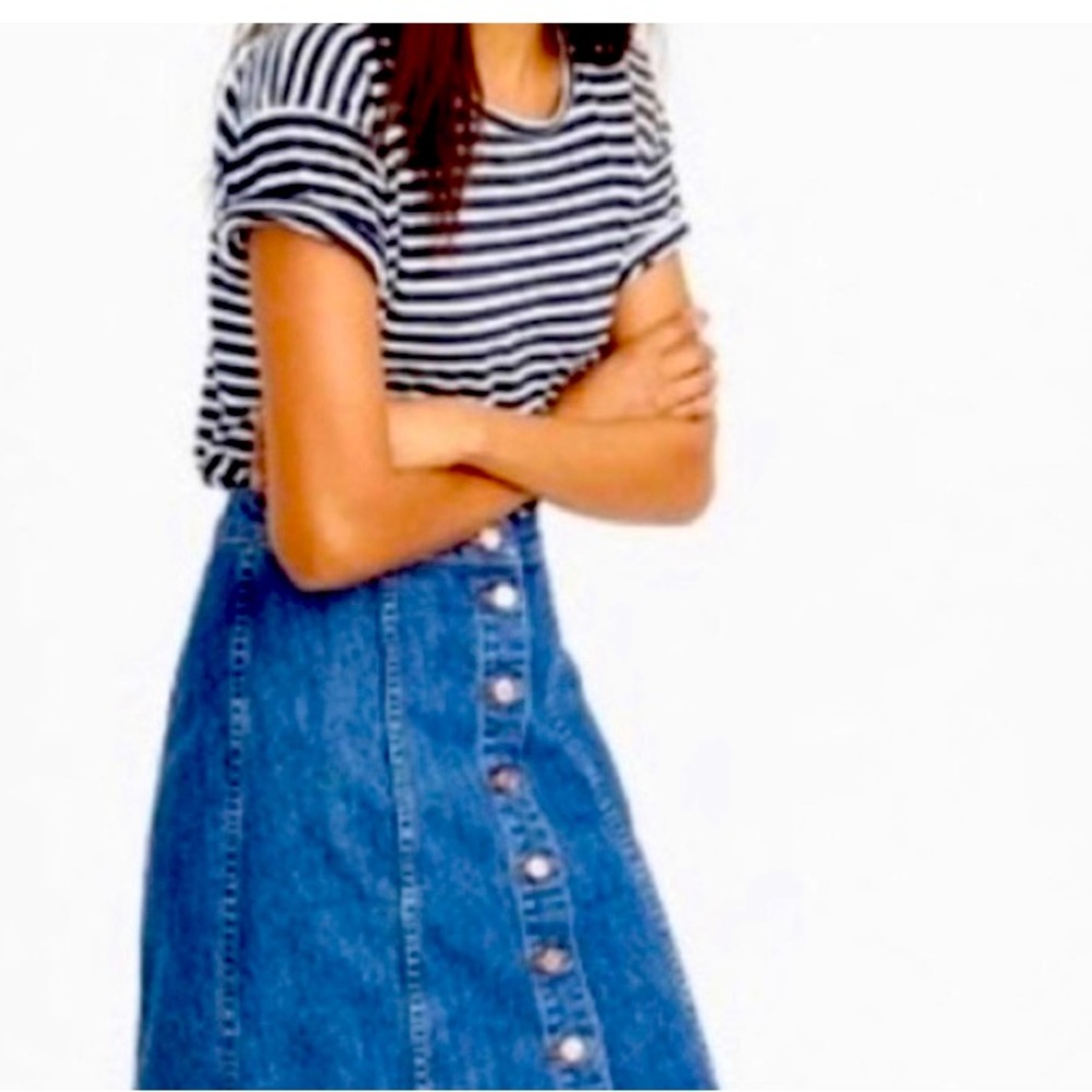 NWT J Crew Stretch Denim A Line Skirt